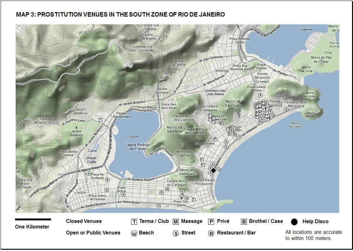 kat jeyografik nan Rio de Janeiro distri limyè wouj