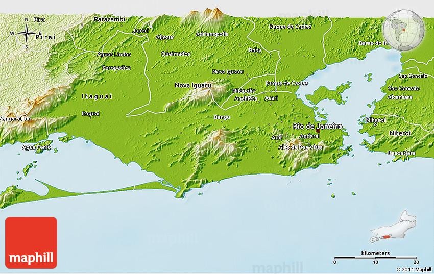 jeyografik nan kat jeyografik la nan Rio